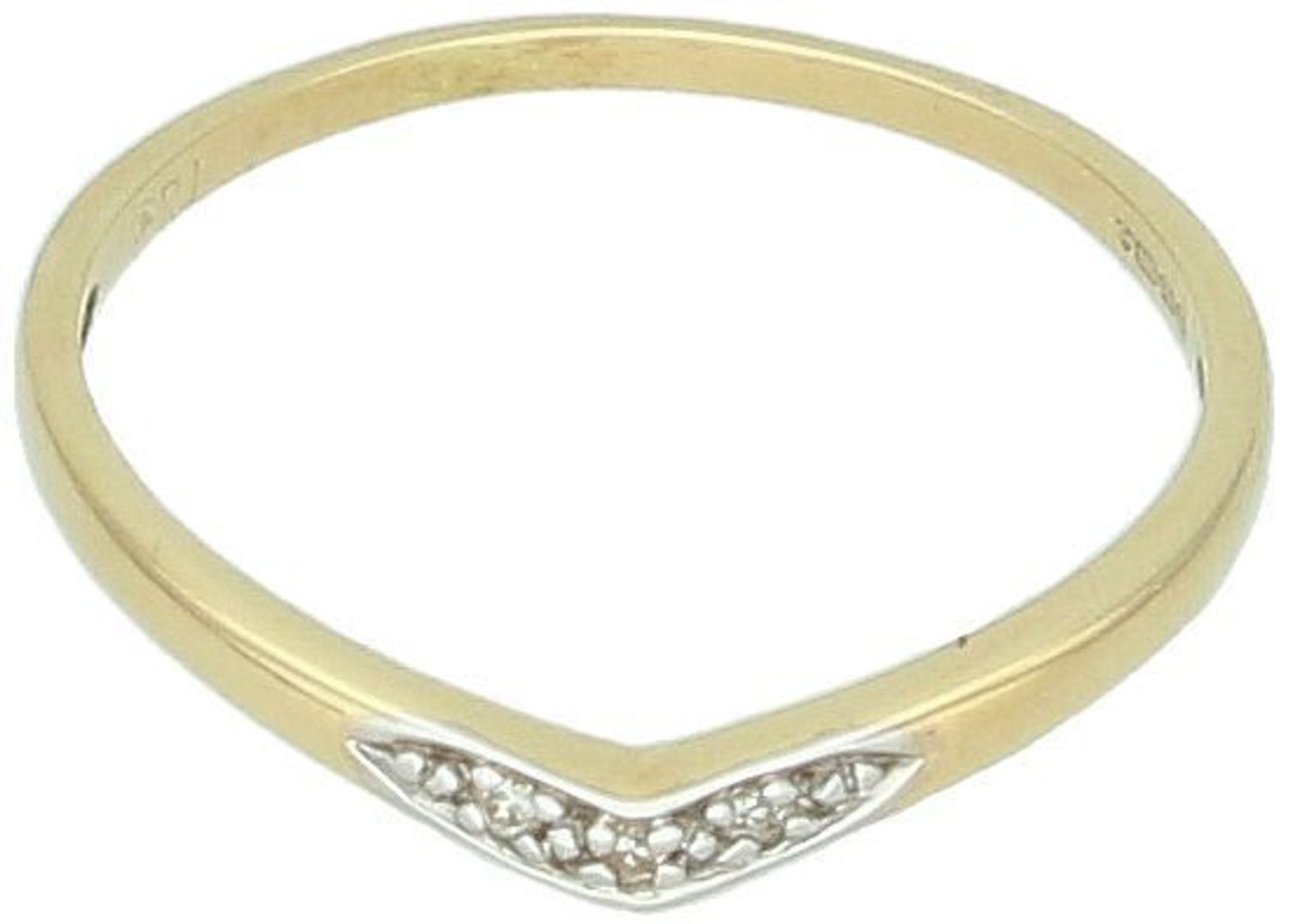 Złoty pierścionek z trzema diamentami 0,045ct • Żółte i białe złoto 585 • Rozmiar 11 • Model CH285.jpg